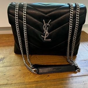 SAINT LAURENT
Small Loulou YSL Monogram Leather Chain Bag
